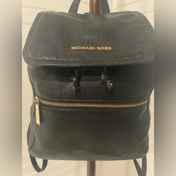 Michael Kors Black Pebbled Leather Backpack - Picture 2 of 14